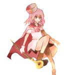  bad_id bad_pixiv_id benesse hat hatena_yousei monorino pink_cape pink_hair pink_hat smile solo staff 