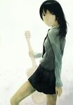  acoustic_guitar bad_id bad_pixiv_id black_hair guitar highres instrument nimirom original school_uniform solo 