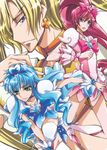  blonde_hair blue_hair blue_skirt choker code_geass cosplay cure_blossom cure_blossom_(cosplay) cure_marine cure_marine_(cosplay) cure_sunshine cure_sunshine_(cosplay) earrings eikichi_(hp001) green_eyes heartcatch_precure! jewelry kururugi_suzaku lelouch_lamperouge long_hair magical_girl multiple_boys open_mouth orange_choker pink_choker pink_hair pink_skirt precure purple_eyes schneizel_el_britannia skirt 