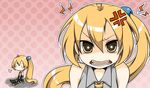  akita_neru angry blond_hair chibi grey_shirt tagme tie tsundere vocaloid yellow_eyes 