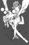  camera cellphone geta greyscale hat himekaidou_hatate kurobuta_gekkan monochrome multiple_girls phone shameimaru_aya tengu-geta tokin_hat touhou wings 