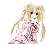  blonde_hair blue_eyes bow dress frills hoshina_utau kananono long_hair ribbon shugo_chara! solo twintails 