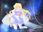  belt blonde_hair blue_eyes long_hair macross macross_frontier macross_frontier:_itsuwari_no_utahime sheryl_nome solo spinel_citron thighhighs 