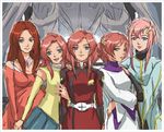  alternate_costume character_request flay_allster gundam gundam_seed hair_ornament hairclip if_they_mated ips_cells lacus_clyne maya_sawamura_anderson mother_and_daughter multiple_girls pregnant red_hair siblings sisters uniform yuri 
