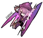  book glowing lowres picohebi purple_eyes purple_hair sekaiju_no_meikyuu solo star weapon zodiac_(sekaiju) 