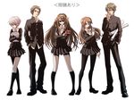  3girls alternate_costume armband asahina_mikuru bad_id bad_pixiv_id bespectacled book brown_hair camera glasses kita_high_school_uniform koizumi_itsuki kouyouen_academy_uniform kuinji_51go kyon legs long_hair multiple_boys multiple_girls nagato_yuki pantyhose school_uniform serafuku short_hair silver_hair skirt sunglasses suzumiya_haruhi suzumiya_haruhi_no_shoushitsu suzumiya_haruhi_no_yuuutsu 