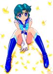  bishoujo_senshi_sailor_moon blush covering ginkgo mizuno_ami sitting smile 