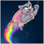 cat feline male mammal nyan_cat open_mouth outer_space rainbow solo space tail 