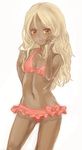  bad_id bad_pixiv_id bikini blonde_hair character_request dark_skin hechima_(32) long_hair original solo swimsuit 