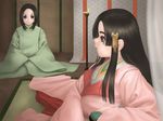  2girls black_hair long_hair multiple_girls xiin youin_senka 