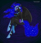  alicorn anthro anthrofied balls black_fur bloo blue_hair breasts cutie_mark dickgirl english_text equine female flaccid friendship_is_magic fur green_eyes hair hasbro horn intersex mammal my_little_pony nightmare_moon_(mlp) penis solo text winged_unicorn wings 