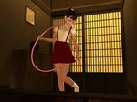  3d hoop hula_hoop legs mago_(zenpen) ponytail skirt standing standing_on_one_leg yoshino_momiji yosino 