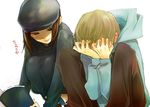  1girl blonde_hair brown_eyes brown_hair durarara!! hat hood hoodie karisawa_erika suwaru translation_request yumasaki_walker 