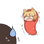  ^_^ animal_ears blonde_hair chibi closed_eyes dekasudachin fang hair_ornament kemonomimi_mode nazrin open_mouth short_hair solo sweatdrop tarako_kewpie_pasta_sauce tiger_ears toramaru_shou touhou translated 