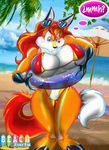 beach beach_toy big_breasts breasts canine female fox hair mammal sea seaside solo superbabsy123 water 