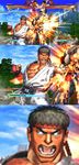  capcom comedy kazuya_mishima mishima_kazuya punch punching ryu ryuu_(street_fighter) street_fighter street_fighter_x_tekken what 