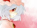  bad_id bad_pixiv_id brooch hammer_(sunset_beach) hat jewelry red_eyes remilia_scarlet short_hair smile solo touhou upper_body 