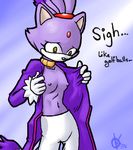  2008 amber_eyes anthro blaze_the_cat breasts cat clothing depressed feline female flat_chested kenfoxx mammal nipples open_shirt sega shirt small_breasts solo sonic_(series) 