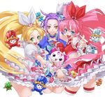  blonde_hair blue_choker blue_eyes choker cropped_legs cure_beat cure_melody cure_rhythm dory fairy_tone fantastic_belltier green_eyes heart houjou_hibiki hummy_(suite_precure) kurokawa_eren lary magical_girl minamino_kanade miry multiple_girls pink_hair ponytail precure purple_hair rery seiren_(suite_precure) skirt sory suite_precure takoyaki_neko-san thighhighs tiry twintails yellow_eyes 