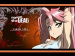  cleavage highschool_of_the_dead pink_hair takagi_saya watermark 