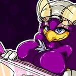  avian bandanna beak blue_eyes breasts chest_tuft female huge_breasts looking_at_viewer nude purple sega sonic_(series) sonic_riders tagme wave_the_swallow 