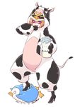  animal_costume animal_hat bottle cow_costume hat mawaru_penguindrum milk milk_bottle penguin_2-gou pink_eyes princess_of_the_crystal sanmi_tenten solo takakura_himari 