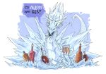  2019 beverage digital_media_(artwork) dragon ice kogotsuchidark russian_text scales scalie simple_background text translated white_background white_eyes white_scales 