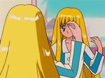  1girl :&lt; aino_minako animated animated_gif bishoujo_senshi_sailor_moon blonde_hair blue_eyes gif hair_down long_hair lowres mirror pajama pajamas sad very_long_hair 