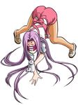  ass bandabekken bent_over blindfold brown_legwear fate/stay_night fate_(series) long_hair pantyhose purple_hair rider solo teapot very_long_hair waitress 