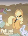  blonde_hair cowboy_hat danshive equine fallout fallout:_new_vegas fallout_new_vegas female feral friendship_is_magic green_eyes gun hair hasbro hat horse mammal my_little_pony pony ranged_weapon revolver tan weapon 