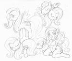  anthro big_macintosh_(mlp) black_and_white cute cutie_mark equine female feral fluttershy_(mlp) friendship_is_magic hasbro horse male mammal monochrome my_little_pony nude pegasus plain_background pony sireez sketch tame white_background wings 