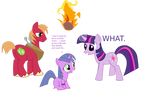  big big_macintosh_(mlp) bluelight dialogue diegotan dt equine farmer female fireball friendship_is_magic hasbro horse my_little_pony original_character pony purple_skin shock twilight_sparkle_(mlp) 