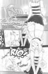  crossdressing dress feline gay girly greyscale legwear lion male mammal miu monochrome nero_(miu) panties rio_(miu) skirt stockings underwear 