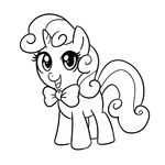  bow_tie cub cute equine female feral friendship_is_magic hasbro horn horse madmax mammal monochrome my_little_pony plain_background solo sweetie_belle_(mlp) unicorn white_background young 