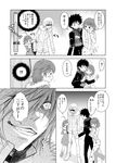  2girls accelerator comic crutch greyscale gricom highres kamijou_touma last_order misaka_worst monochrome multiple_boys multiple_girls side_slit to_aru_majutsu_no_index translated 