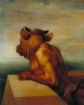  bird bovine george_frederic_watts male mammal minotaur mythology proper_art solo the_minotaur_(painting) 