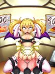  ahegao aq_interactive arcana_heart atlus bdsm blonde_hair blue_eyes bondage bound censored examu extreme_insertion fucked_silly giant_dildo gigantic_dildo insertion large_insertion lilica_felchenerow mokkosss mokugyuutan nippleless_clothes nippleless_clothing object_insertion piercing pointy_ears ririka rolleyes rolling_eyes saliva snot stomach_bulge sweat tears weights wings 