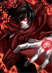  alucard_(hellsing) black_hair gloves hellsing kaneaki_mukku male_focus necktie pentagram red_eyes sharp_teeth solo teeth vampire 