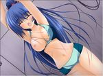  1girl artist_request bdsm bikini blue_hair blush breast_slip breasts cencored character_request date_sakyou eyes_closed game_cg inuhiko long_hair moe_moe_ryoujoku one_breast_out open_mouth ponytail scream screaming solo source_request swimsuit torn_clothes torture whip_marks 