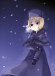  bad_id bad_pixiv_id breath brown_hair coat gloves hat moura nanai_(ayinusu00) purple_eyes short_hair snow solo vampirdzhija_vjedogonia 