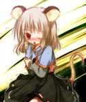  animal_ears blush heavy_breathing izumi_yukiru mouse_ears mouse_tail nazrin one_eye_closed silver_hair solo tail touhou trembling 