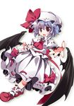  bat_wings blue_hair hat red_eyes remilia_scarlet ribbon solo tomatomato_(tomato_kanzume) touhou wings 