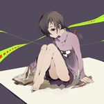  ass bad_id bad_pixiv_id barefoot blood braid brown_hair crazy crazy_eyes diary feet hair_over_one_eye knife legs long_hair madotsuki ren_(zero_second) skirt solo yume_nikki 