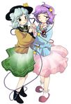  asyura7 holding_hands komeiji_koishi komeiji_satori multiple_girls oota_jun'ya_(style) parody style_parody touhou 