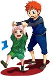  blue_eyes brown_eyes child hong_meiling if_they_mated izayoi_sakuya japanese_clothes konpaku_youmu kyouno male_focus multiple_boys pink_hair red_hair saigyouji_yuyuko sweatdrop touhou 