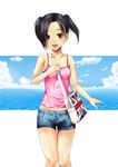  alternate_hairstyle casual denim denim_shorts flo kobayakawa_rinko love_plus love_plus_plus navel shorts solo 