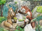  aulos canine couple cute female fox kyoht_luterman love male mammal music romantic scenery source_request straight 