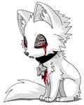  animated blood canine collar cracked fox fur mammal plain_background solo star static transparent_background vengefulspirits white white_fur 