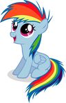  cub cute equine female feral friendship_is_magic fur hair hasbro mammal multi-colored_hair my_little_pony pegasus pink_eyes plain_background rainbow_dash_(mlp) rainbow_hair solo unknown_artist white_background wings young 