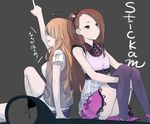  bad_id bad_pixiv_id hoshii_miki idolmaster idolmaster_(classic) minase_iori minatsuki_randoseru multiple_girls ribbon thighhighs 